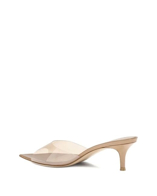 Gianvito Rossi Natural 55Mm Elle Pointed-Toe Heeled Sandals