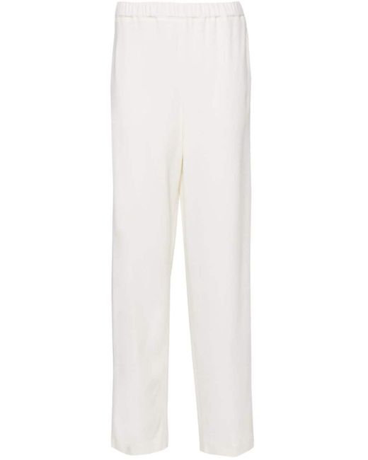 Pantalones rectos con cadena de cuentas Fabiana Filippi de color White
