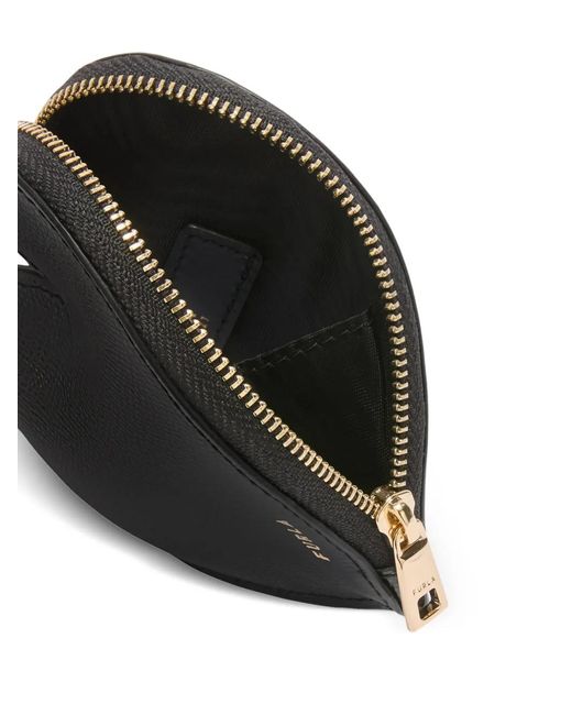 Furla Black Small Laura Heart Coin Case