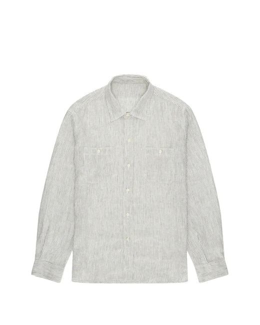 Fortela White Chemise Rayée À Poche Poitrine for men