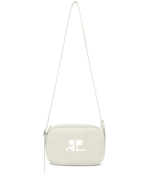 Courreges White Reedition Leather Camera Bag