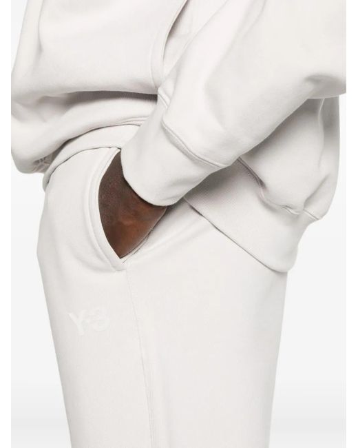 Y-3 White Elastic-Cuffed Drawstring Trousers
