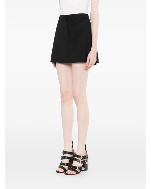 Karl Lagerfeld Black Logo-Plaque Mini Skorts