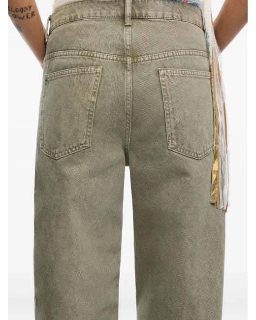 Bimba Y Lola Jeans Met Wijde Pijpen En Zakdetail in het Green