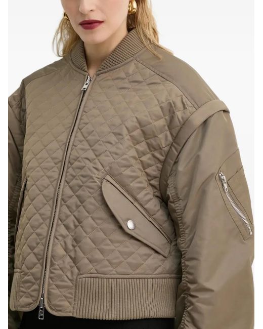 Stand Studio Natural Quilted Bomber Jacket