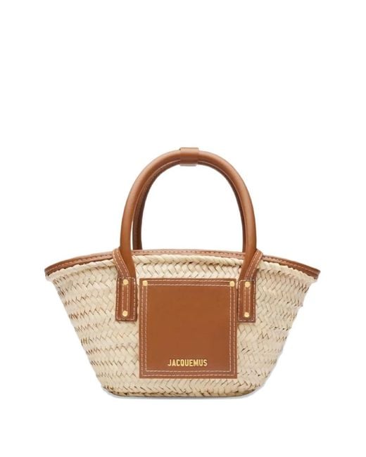 Jacquemus Natural The Small Soli Woven Beach Bag