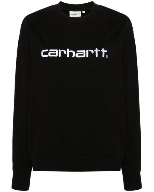 Carhartt Black Logo-Embroidered Cotton Sweatshirt