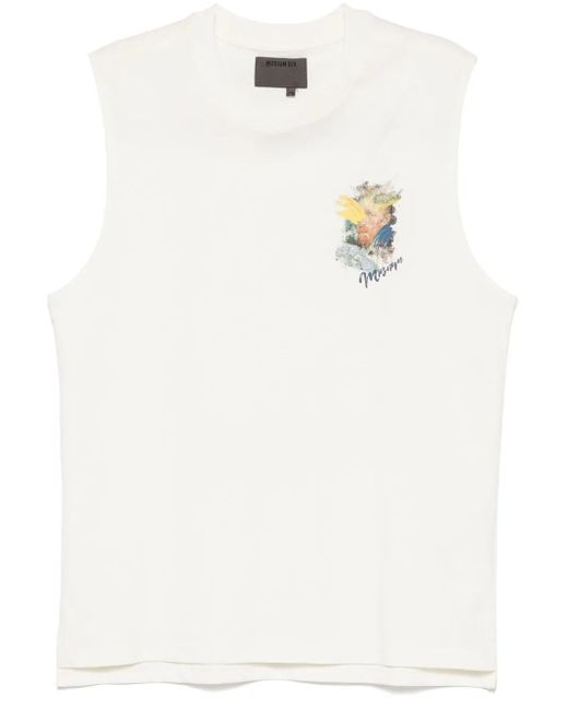 Musium Div. White Graphic-Print Vest for men