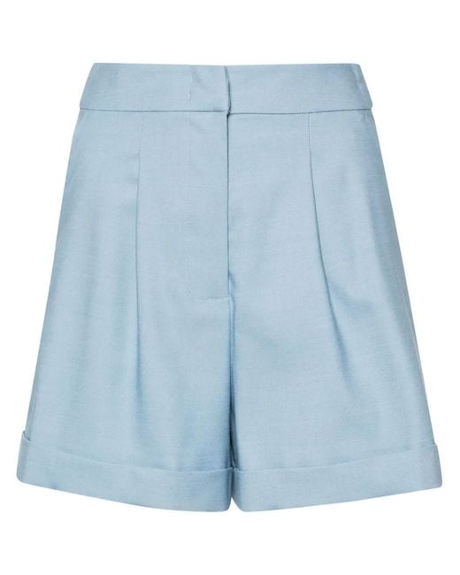 FEDERICA TOSI Blue Pleated Tailored Shorts