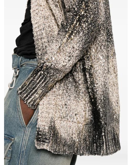 Avant Toi Gray Sequin Pocket Cardigan