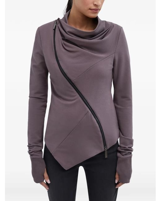 MARCELLA Purple Hoyt Cowl-Neck Zip Jacket