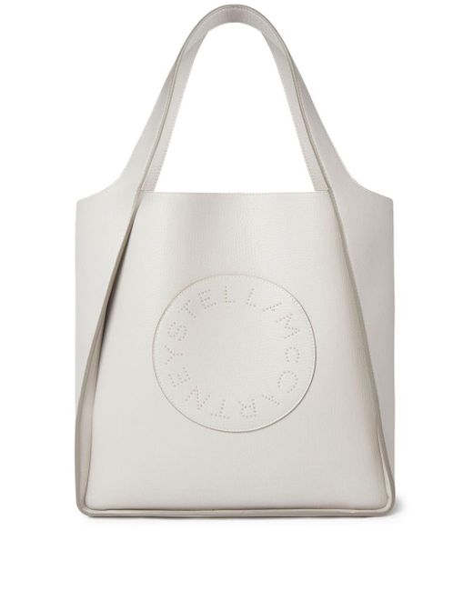 Bolso shopper con aplique del logo Stella McCartney de color White