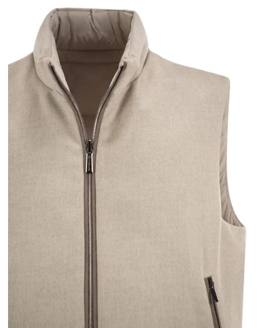 Moorer Natural Reversible Quilted Gilet for men