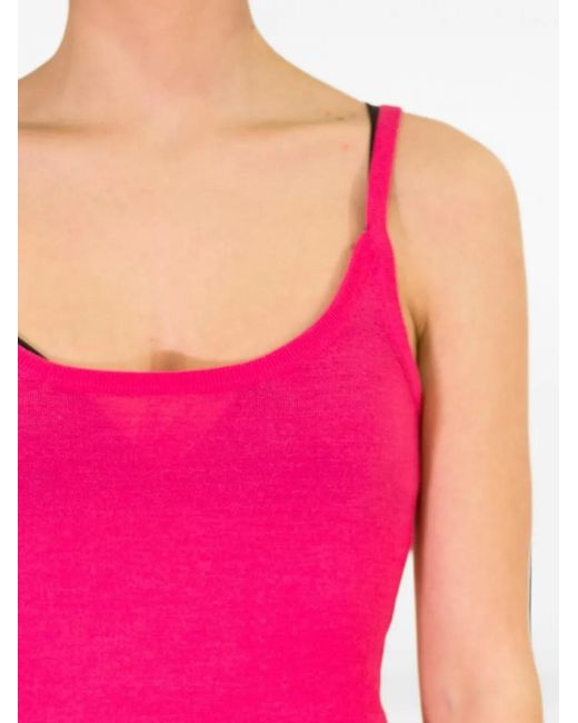 LA ROSE Pink Scoop-Neck Tank Top