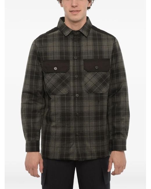 Neil Barrett Gray Padded Checked Shirt Jacket for men