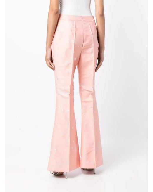 Macgraw Pink Stereotype Jacquard Flared Trousers
