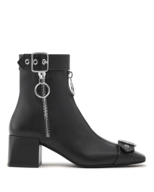 Courreges Black Gogo Leather Ankle Boots