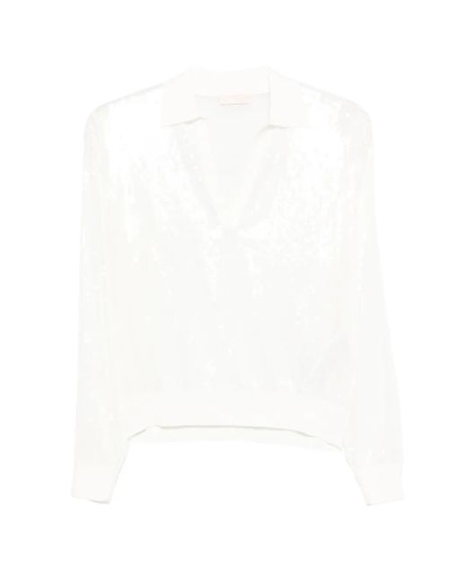 Liu Jo White Haut À Ornements De Sequins