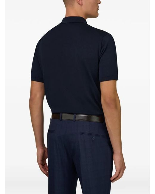 Boggi Blue Branded-Button Polo Shirt for men