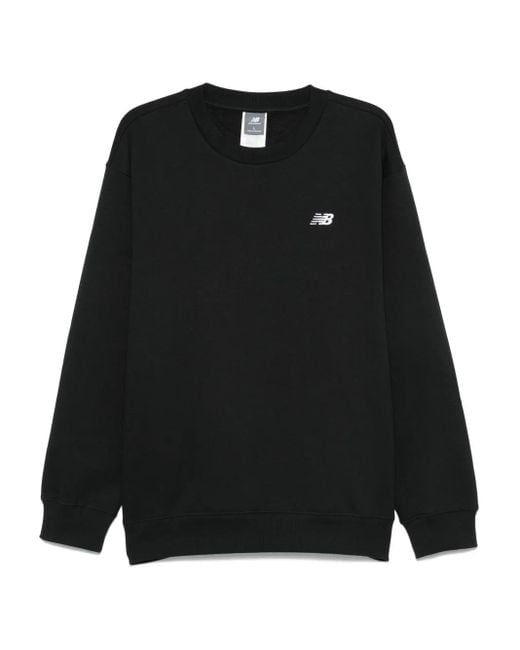 Felpa Girocollo Con Logo di New Balance in Black