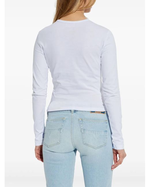 DIESEL White T-Uncutie Long-Sleeve Logo T-Shirt