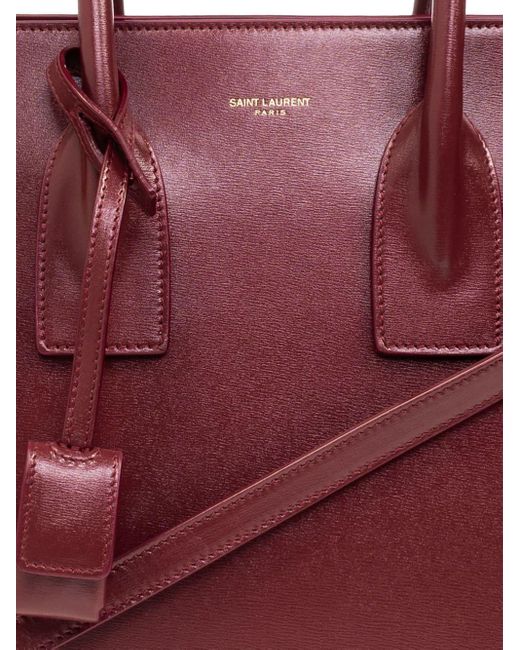Saint Laurent Red Small Sac De Jour Leather Tote Bag