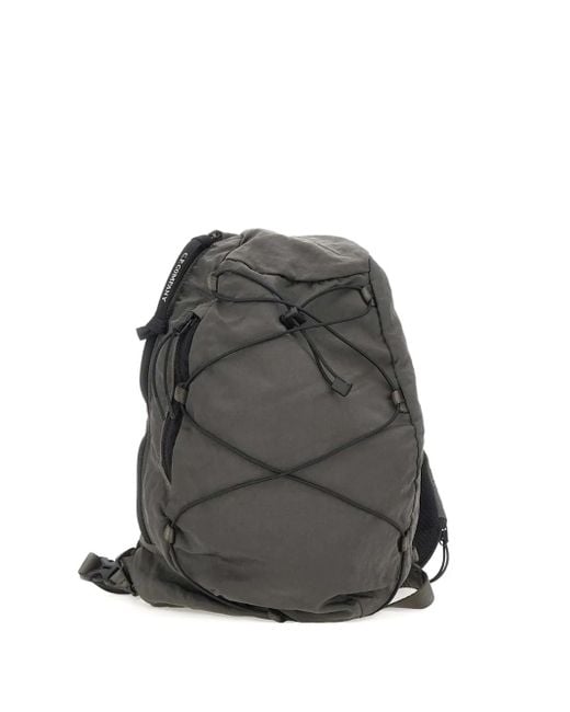 メンズ C P Company Nylon B ドローストリング ショルダーバッグ Black