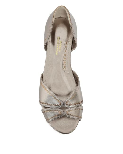 Sarah Chofakian レザーバレエシューズ Brown