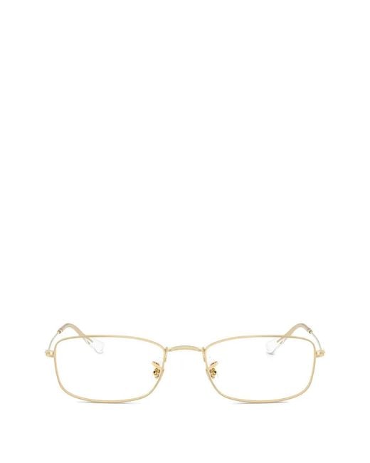 Ray-Ban White Rectangle-Frame Glasses