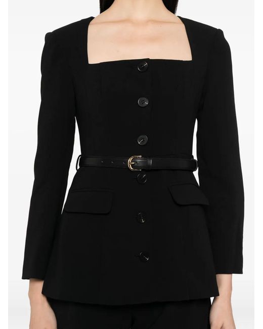 Self-Portrait Black Tailored Crepe Playsuit