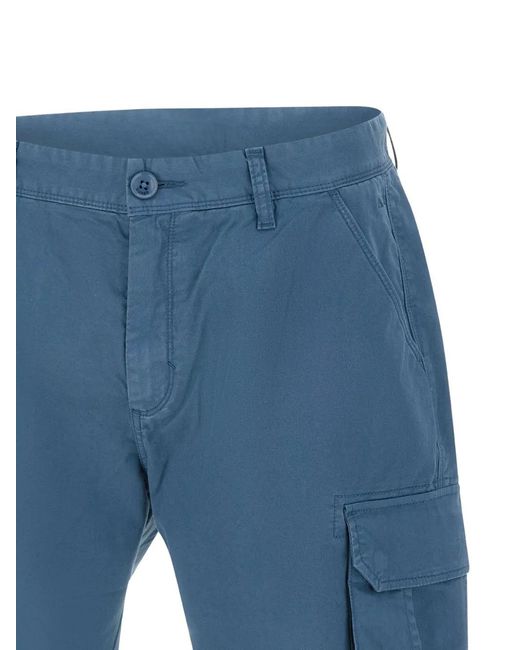 Sun 68 Blue Cargo-Pocket Shorts for men