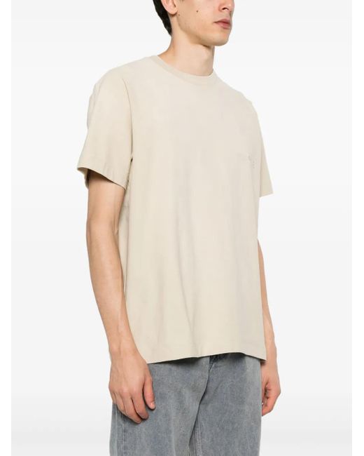 T-Shirt En Coton À Logo Texturé Purple Brand pour homme en coloris White