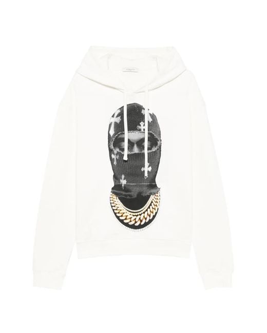 Ih Nom Uh Nit White Mask Graphic-Print Hoodie for men