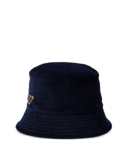 Prada Blue Corduroy Bucket Hat