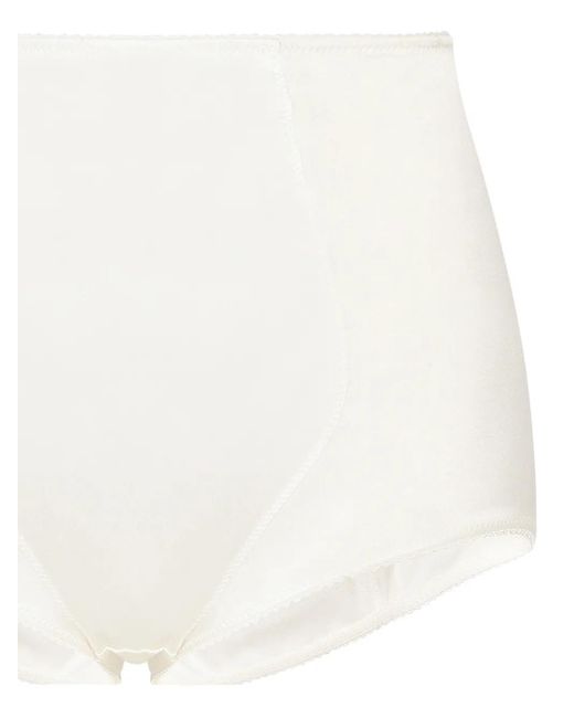 Dolce & Gabbana White Satinslip Mit Hohem Bund