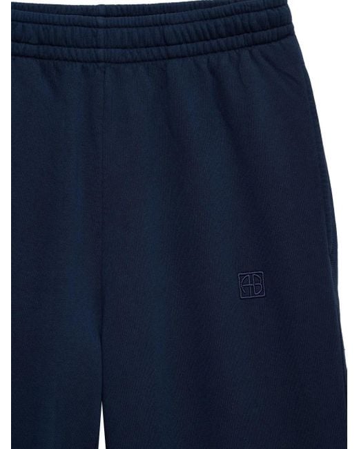 Anine Bing Blue Karter Jogger Framed Monogram