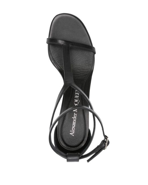 Sandalias Harness con tacón de 70 mm Alexander McQueen de color Black
