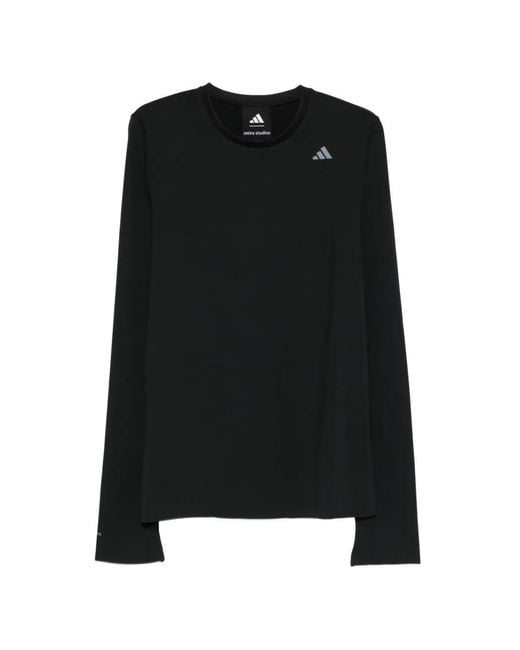Adidas Black X Entire Studios Logo-Print Long-Sleeve T-Shirt for men