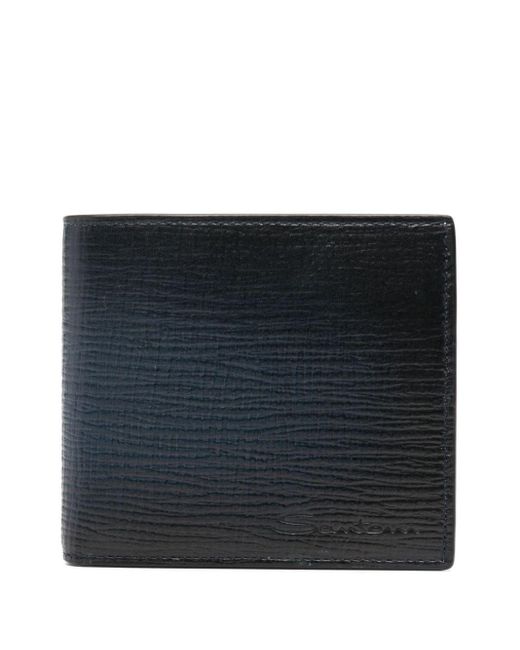 Portafoglio bi-fold con logo di Santoni in Black da Uomo