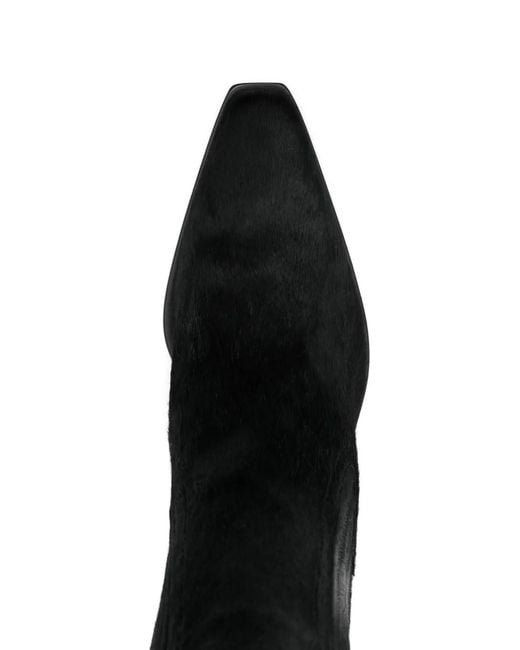 Sartore Black Pull-On Block-Heel Boots
