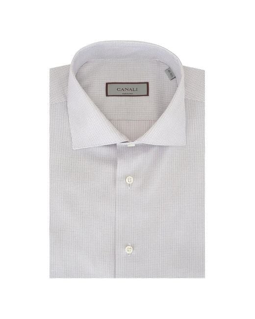 Canali Gray Patterned Shirt for men