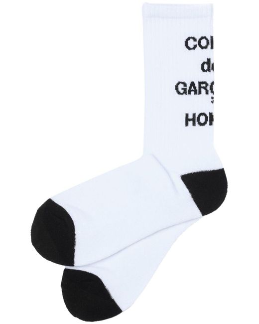 Comme des Garçons Sokken Met Intarsia Logo in het White voor heren