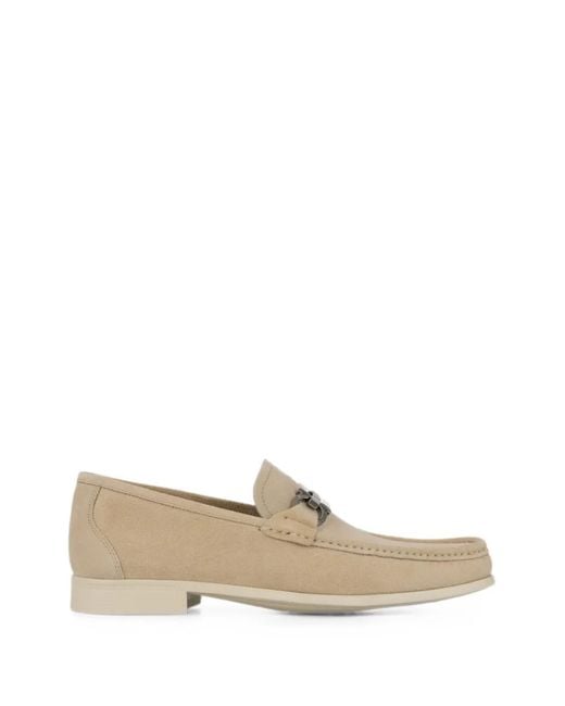 Ferragamo Natural Gancini Ornament Loafers for men