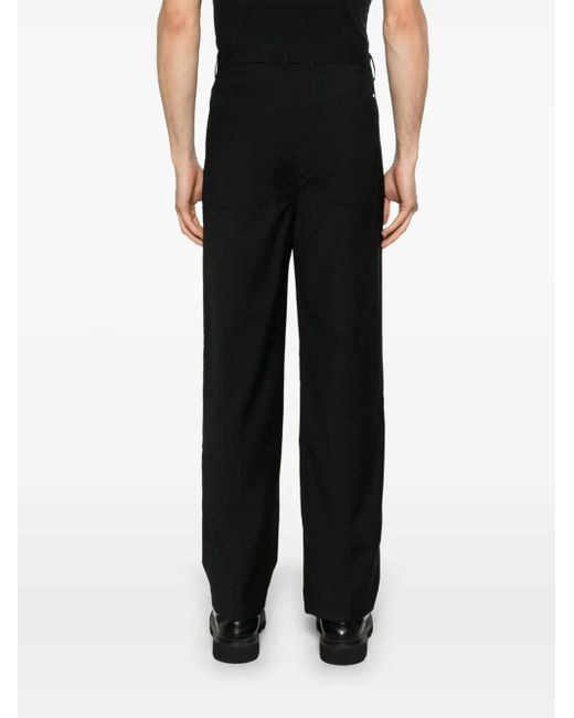Emporio Armani Black Pleated Trousers for men