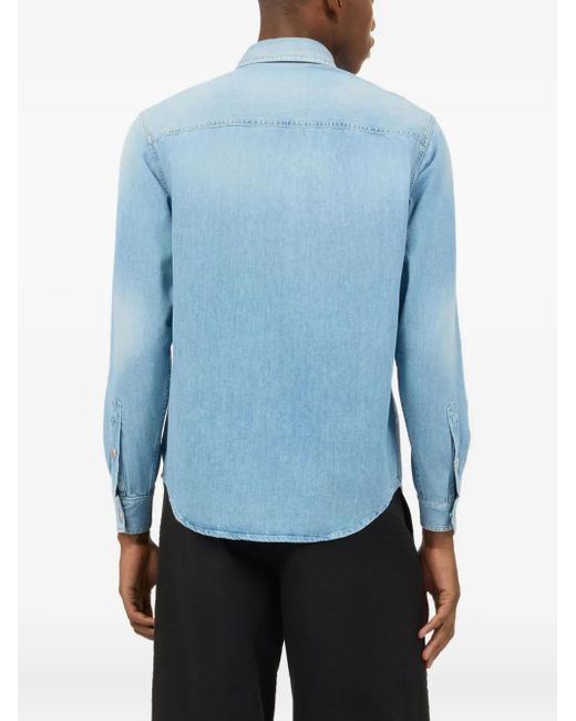 Roberto Cavalli Blue Denim Shirt for men