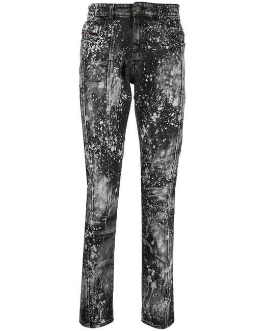 DIESEL Multicolor D-Strukt Paint Treated Slim-Fit Jeans for men