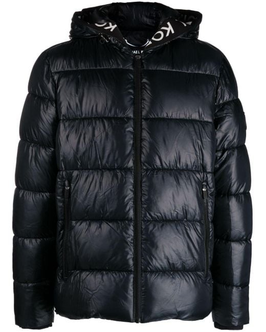 メンズ Michael Kors フーデッド パデッドジャケット Black