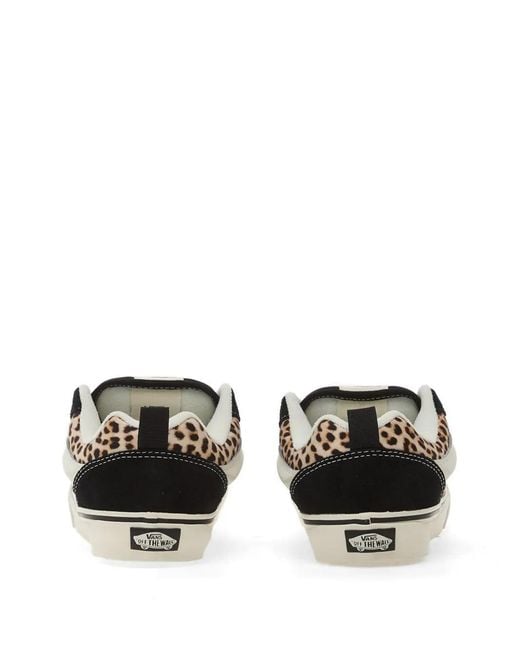 Vans White Knu Skool Leopard-Print Sneakers