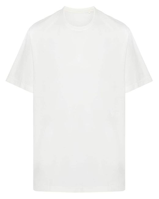 Y-3 White Tonal Logo-print T-shirt