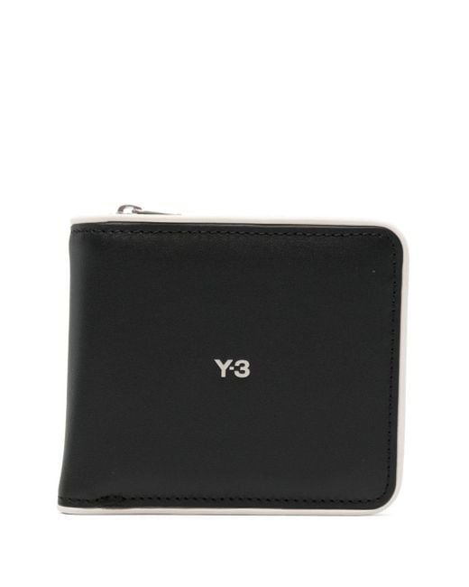 Y-3 Black Logo-print Bi-fold Wallet for men